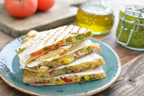 Quesadilla with chicken Foto stock