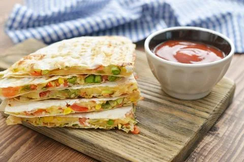 Quesadilla with chicken Stock Photos