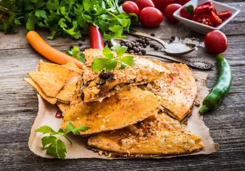 Quesadilla with spices Foto stock