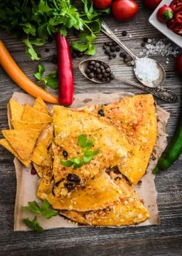 Quesadilla with spices Stock Photos