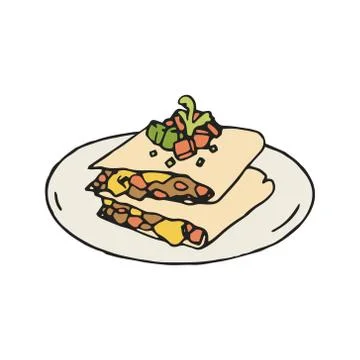 Quesadilla vector illustration. Mexican Stock Illustration