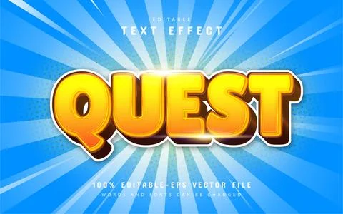 Quest editable text effect cartoon style 스톡 일러스트