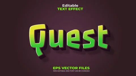 Quest Game Effect EPS Editable Text Effect and font can be changed Stock Illustration