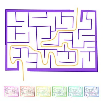 Quest labyrinth game maze vector cartoon graphic Stock Illustration