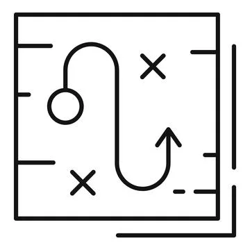 Quest map icon, outline style Stock Illustration