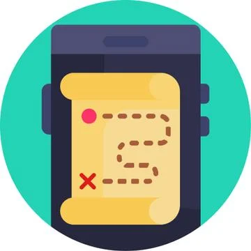 Quest mobile Gaming icon Stock Illustration