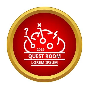 Quest room challenge concept with puzzle elements icon 스톡 일러스트