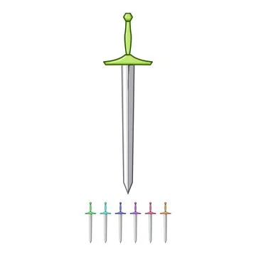 Quest sword knight cartoon vector graphic Stock Illustration