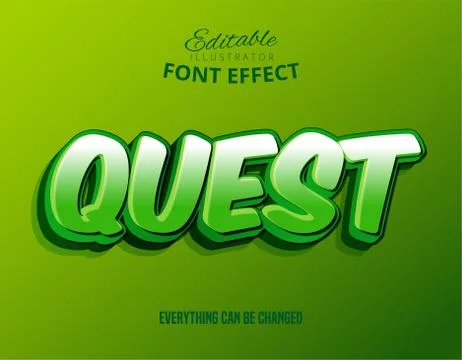 Quest text, editable text effect Stock Illustration