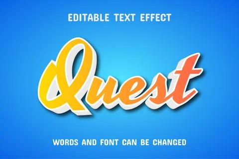 Quest text - editable text effect Stock Illustration
