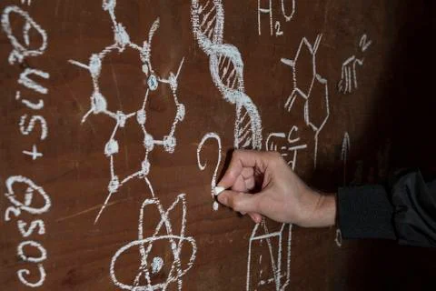 Question among formulas Stock Photos