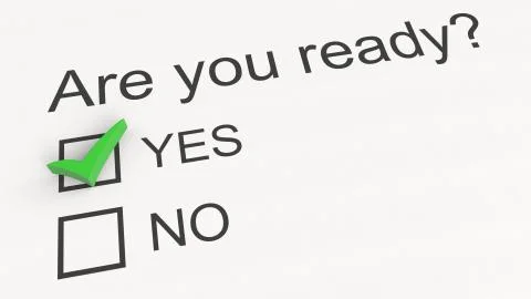 Question and answer: Are you ready - Yes. 3D rendering Stock Illustration