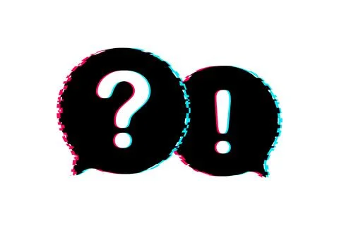 Question and Answer banner. Glitch icon. Megaphone banner. Web design. Vector 스톡 일러스트
