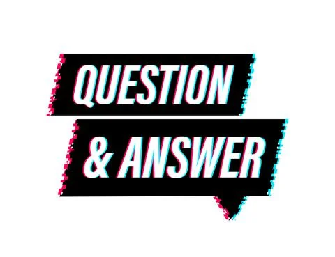 Question and Answer banner. Glitch icon. Megaphone banner. Web design. Vector Stock Illustration