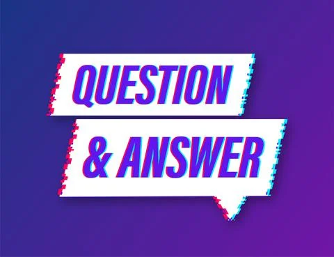 Question and Answer banner. Glitch icon. Megaphone banner. Web design. Vector 스톡 일러스트
