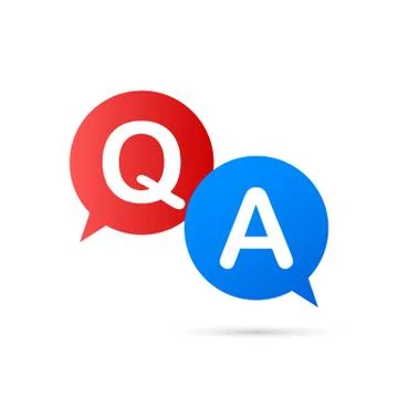 Question and Answer Bubble Chat on white background. Vector illustration. Stock Illustration