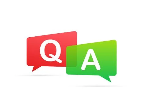 Question and Answer Bubble Chat on white background. Vector stock illustration. Stock Illustration