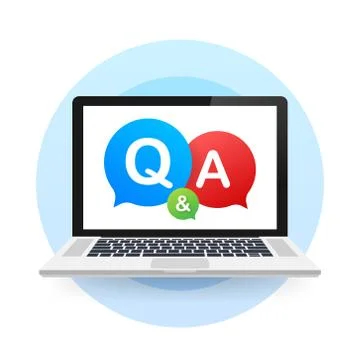 Question and Answer Bubble Chat on white background. Vector stock illustration. Stock Illustration