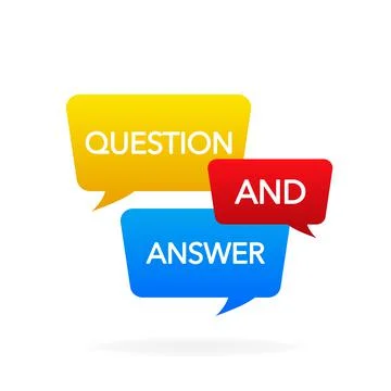 Question and Answer Bubble Chat icon. Vector illustration. Stock Illustration