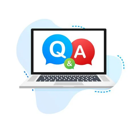 Question and Answer Bubble Chat on white background. Vector stock illustration Stock Illustration