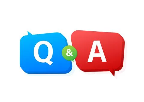 Question and Answer Bubble Chat on white background. Vector stock illustration. Stock Illustration