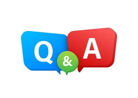 Question and Answer Bubble Chat on white background. Vector stock illustration. イラスト素材