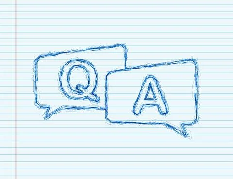 Question and Answer Bubble Chat. sketch icon. Vector stock illustration. Stock Illustration