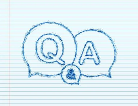 Question and Answer Bubble Chat. sketch icon. Vector stock illustration Illustrazione stock