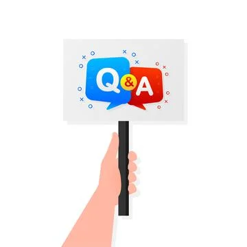 Question and Answer Bubble Chat icon. Vector illustration Stock Illustration