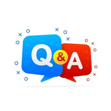 Question and Answer Bubble Chat icon. Vector illustration Illustrazione stock