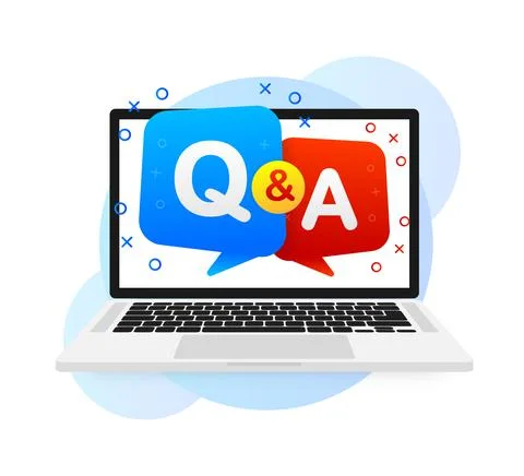 Question and Answer Bubble Chat icon. Vector illustration 库存插图