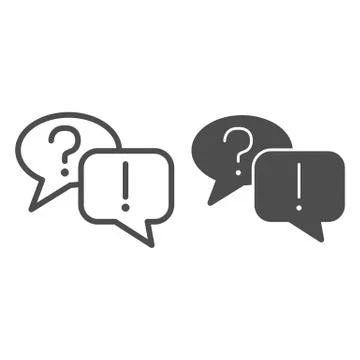 Question and answer bubbles line and solid icon, business communication concept Stock Illustration