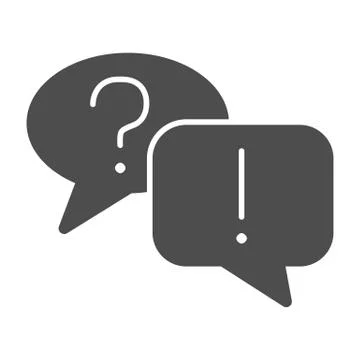 Question and answer bubbles solid icon, business communication concept, question Stock Illustration
