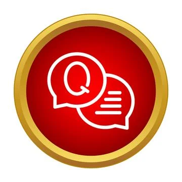 Question and answer chat bubbles red icon concept Ilustração Stock