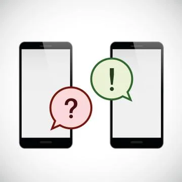 Question and answer communication via smartphone Illustration