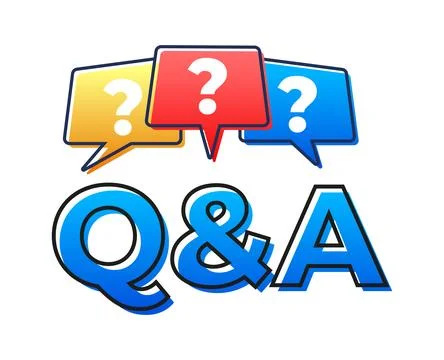 Question and answer concept with colorful speech bubbles Stock-Illustration