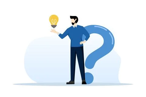 Question and answer concept, q and a or solutions to solve a problem. Illustrazione stock