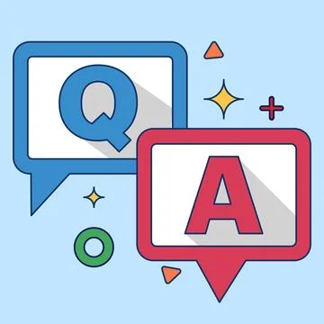 Question and answer concept. Q&amp;A with bubble chat icon. Ask and answer. Stock Illustration