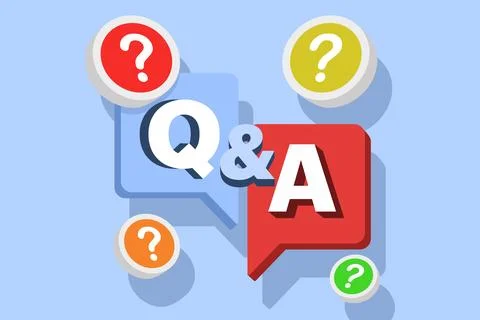 Question and Answer concept as a request for advice and support Stock Illustration