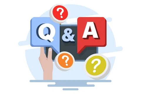 Question and Answer concept as a request for advice and support Stock Illustration