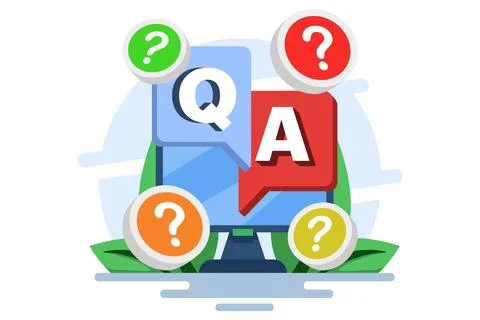 Question and Answer concept as a request for advice and support Stock Illustration