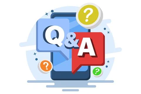 Question and Answer concept as a request for advice and support Stock Illustration