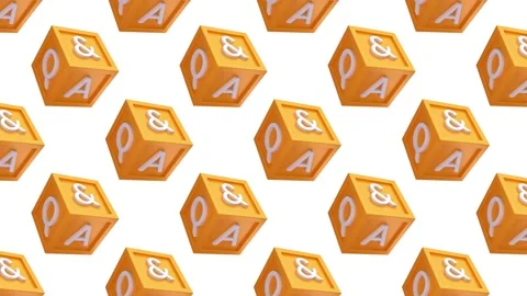 Question and Answer cube box QA Minimal Motion art seamless pattern 4k motion Stock Footage 153620901