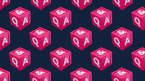 Question and Answer cube box QA Minimal Motion art seamless pattern 4k motion Stock Footage 153621151