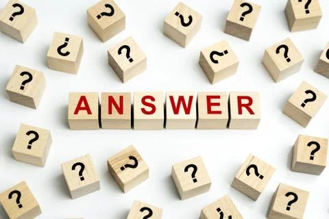 Question and answer cubes symbol Stock Photos
