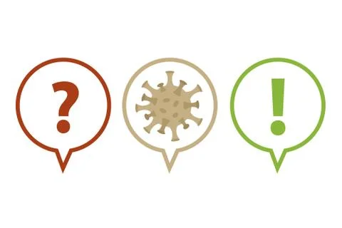 Question and answer faq virus info graphic Stock Illustration