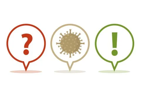 Question and answer faq virus info graphic Stock Illustration