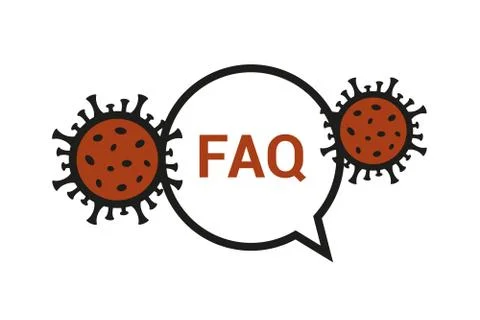 Question and answer faq virus info graphic Stock-Illustration