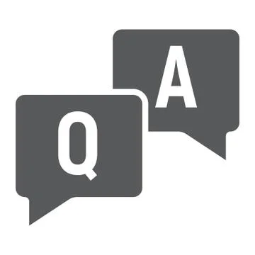 Question and answer glyph icon, e learning Stock Illustration