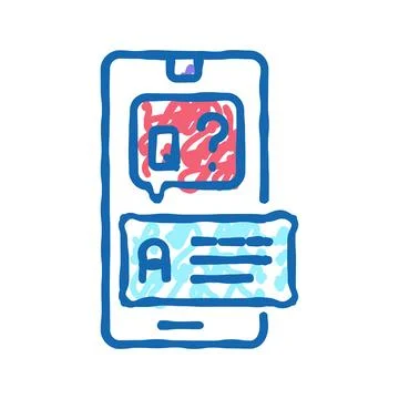 Question and answer icon doodle illustration Illustrazione stock